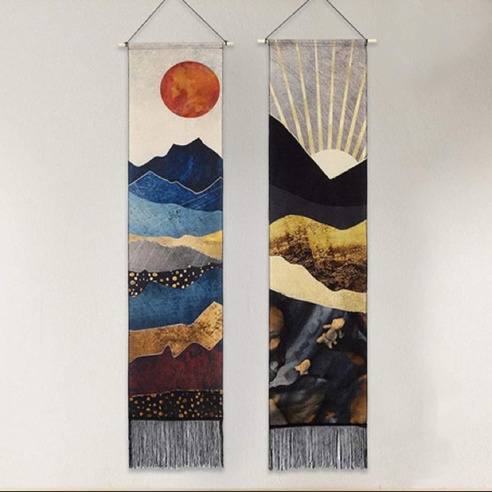 Rustic Mountain Sunset Landscape Decor/Wall Twin Wall/Dorm/Bedroom Vintage Art